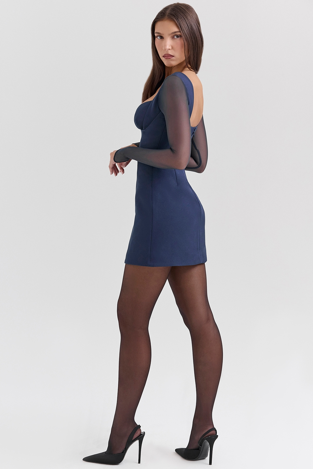 Mable | Crepe Plunge Mini Dress
