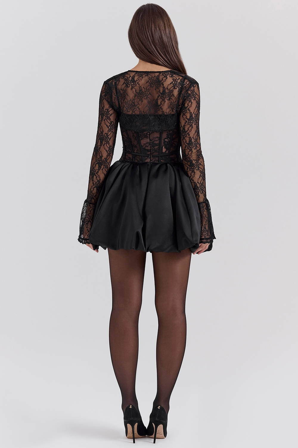 Melissa | Lace Puffball Mini Dress