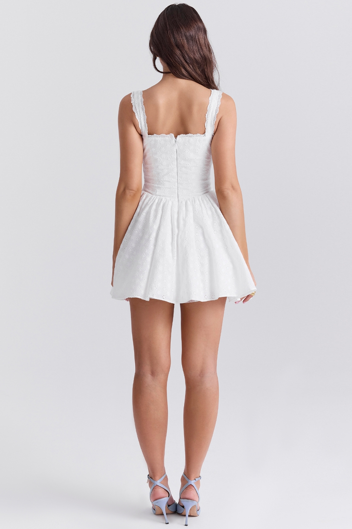 Alissa | Corset Mini Dress with Lace Trim