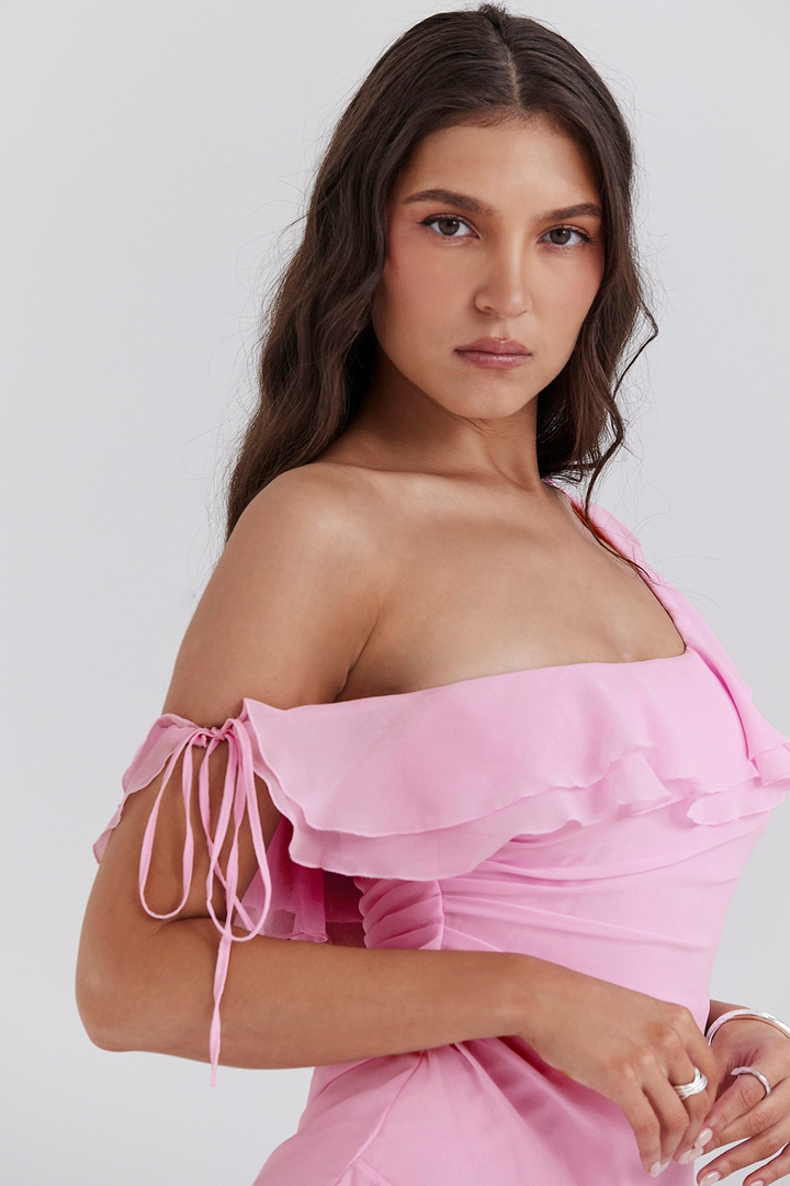 Sara | One Shoulder Mini Dress with Ruffle Detail