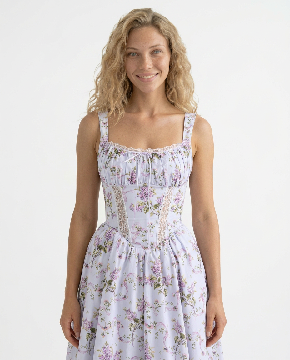 Katie | Floral Print Cotton Mini Dress