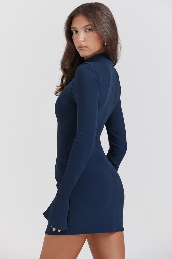 Latisha | High Neck Long Sleeve Mini Dress