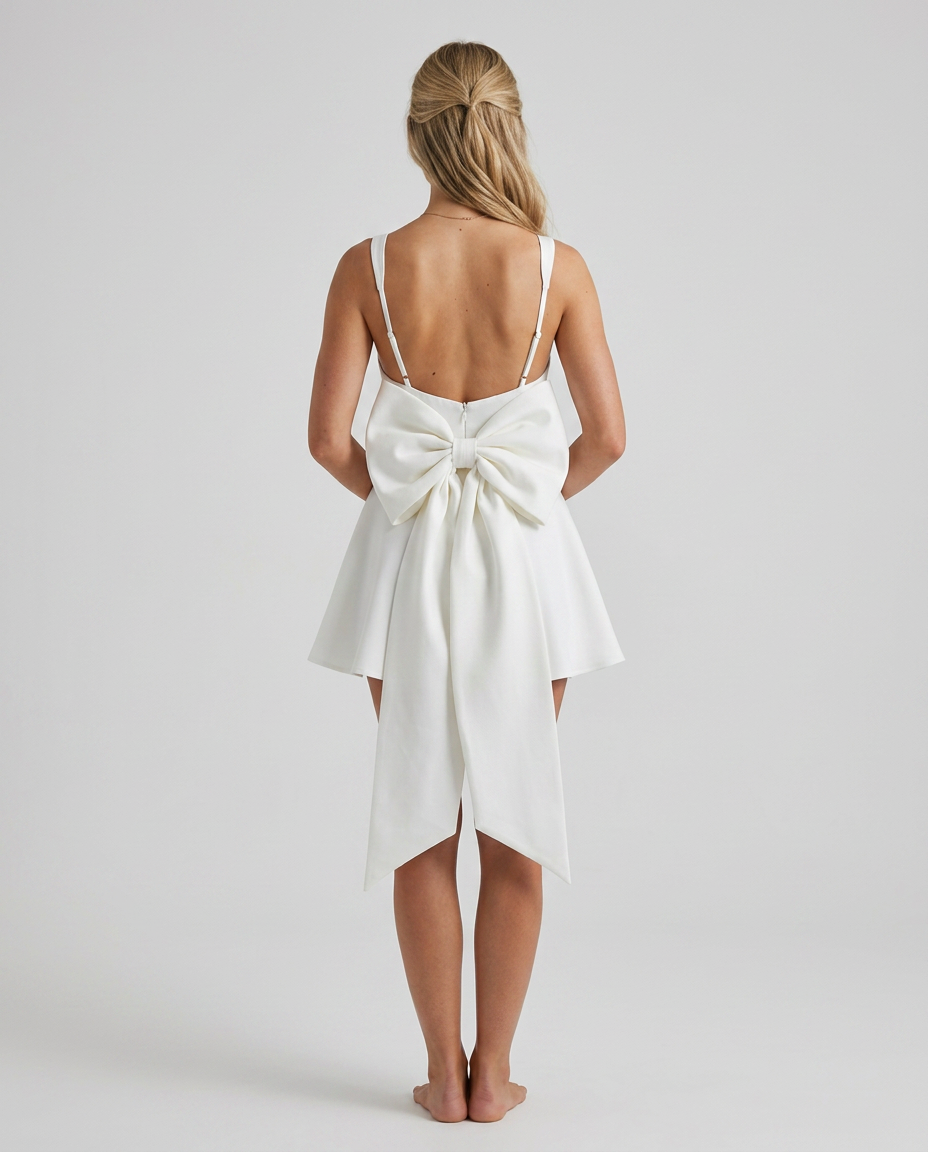 Hallie | Strapless Bow Mini Gown