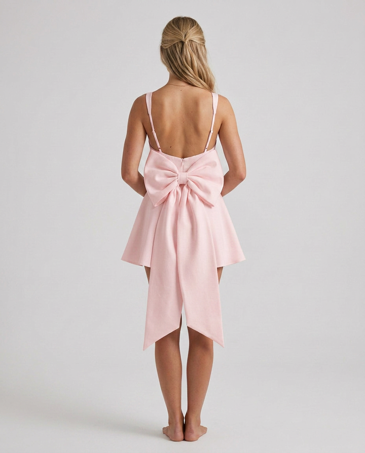 Hallie | Strapless Bow Mini Gown