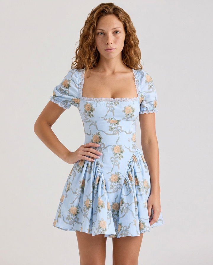 Melisa | Print Cotton Mini Dress