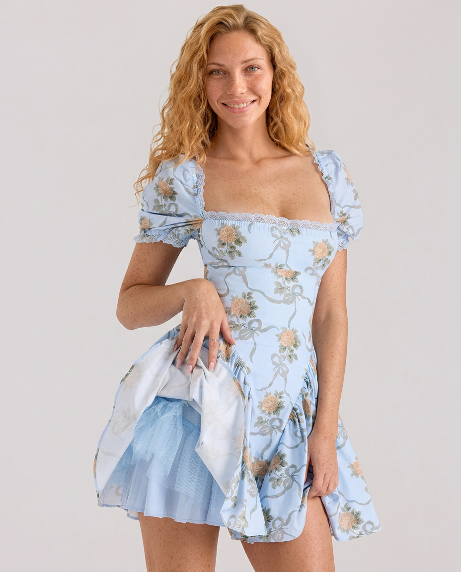 Melisa | Print Cotton Mini Dress