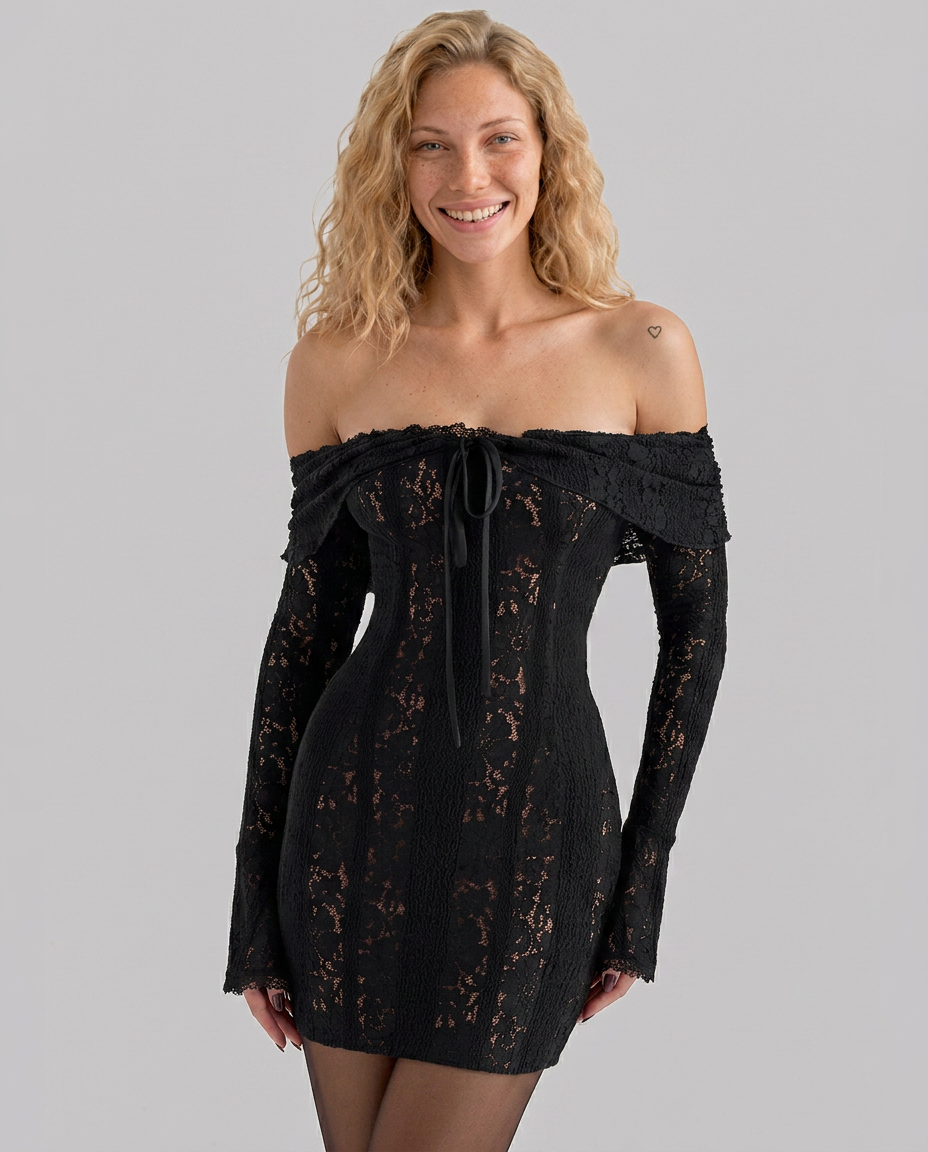 Leona | Lace Off Shoulder Mini Dress