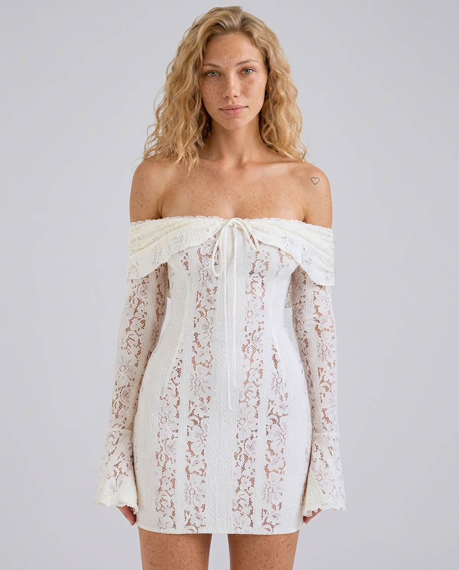 Leona | Lace Off Shoulder Mini Dress