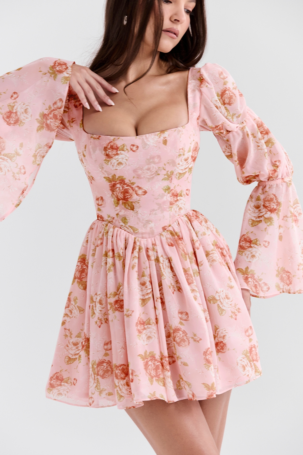 Alta | Print Puff Sleeve Mini Dress