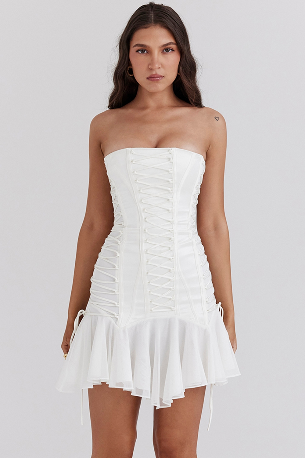 Jaime | Strapless Mini Dress with Satin Finish