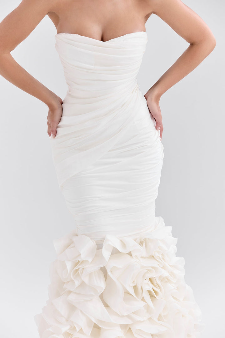 Faith | Strapless Bridal Gown with Ruffle Hem