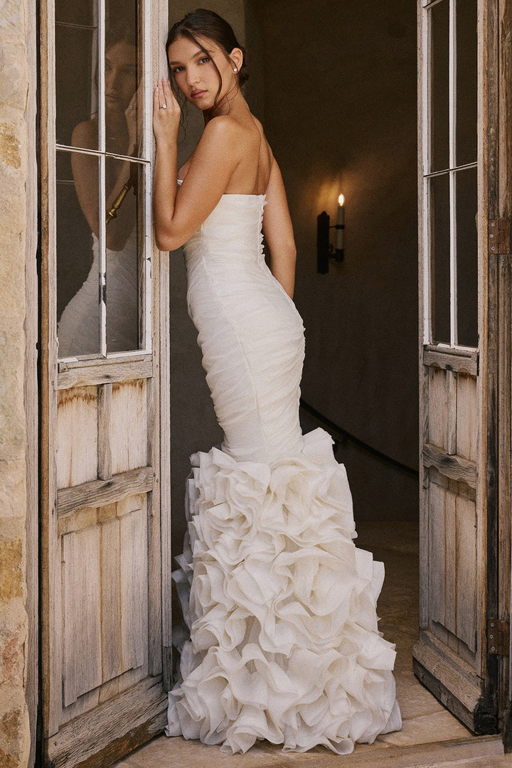 Faith | Strapless Bridal Gown with Ruffle Hem