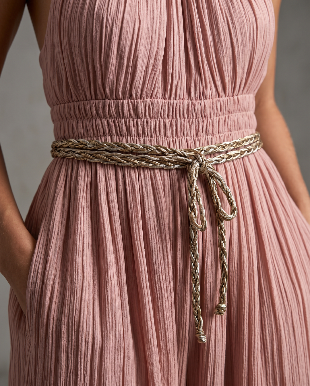 Bridget | Pleated Halter Neck Wide-Leg Jumpsuit