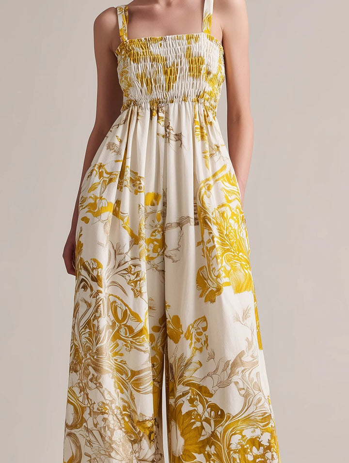 Luz | Printed Sleeveless Wide-Leg Jumpsuit