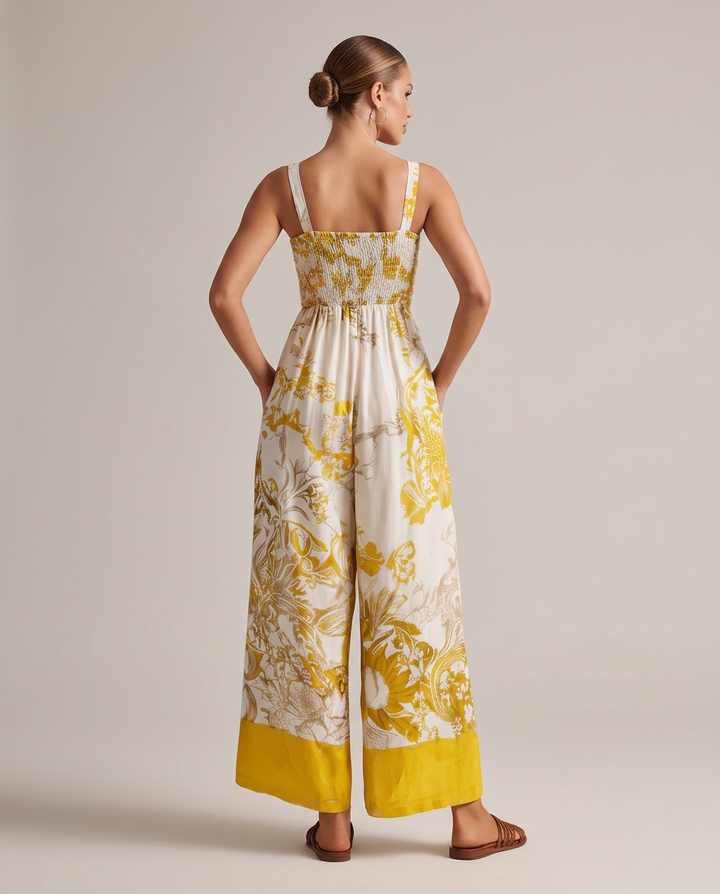 Luz | Printed Sleeveless Wide-Leg Jumpsuit