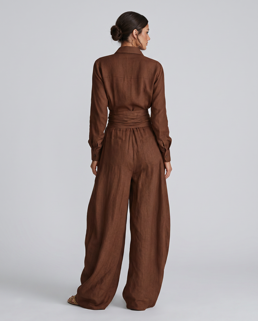 Juliet | Belted Shirt Collar Jumpsuit