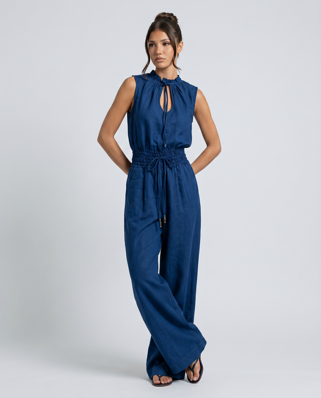 Karina | Sleeveless Drawstring Jumpsuit