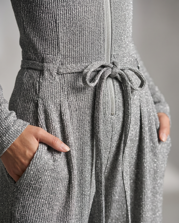 Audrey | Sparkling Zip-Front Jumpsuit