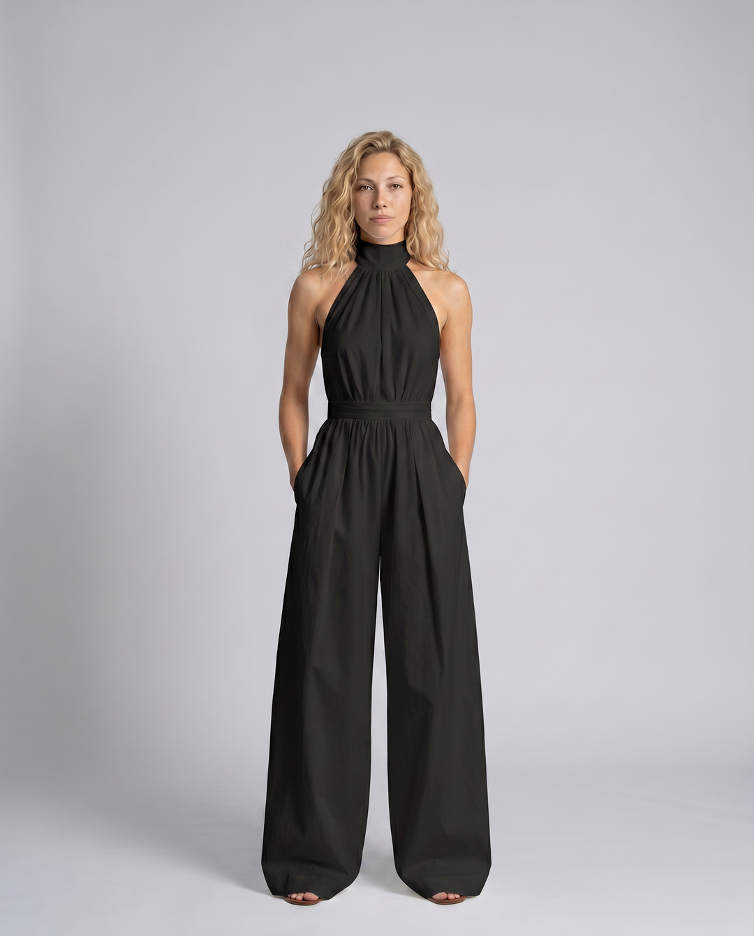 Alma | Halter-Neck Wide-Leg Jumpsuit