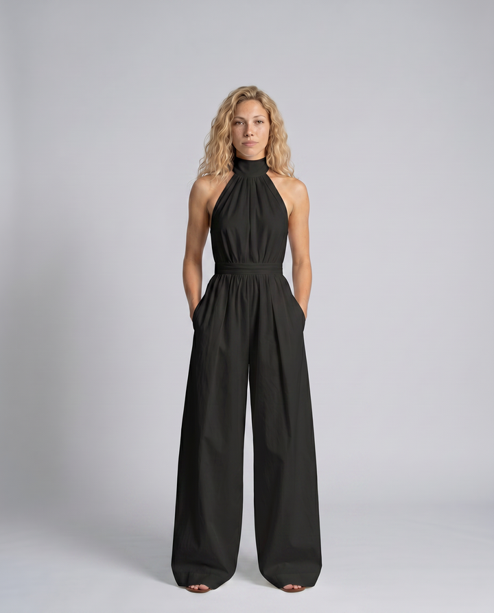 Alma | Halter-Neck Wide-Leg Jumpsuit