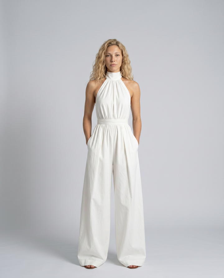 Alma | Halter-Neck Wide-Leg Jumpsuit