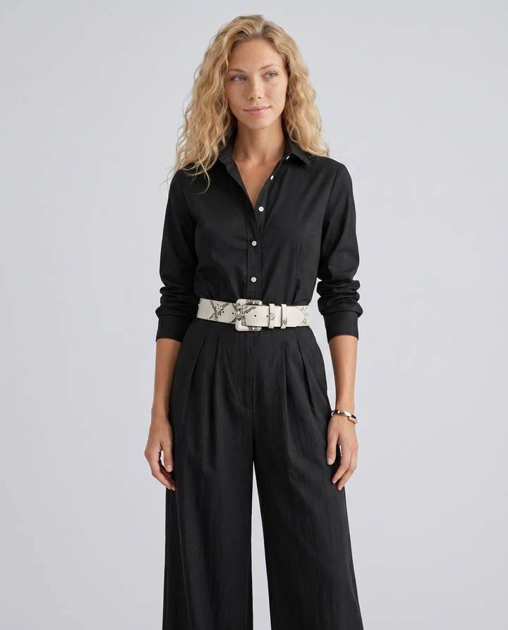 Leah | Belted Wide-Leg Jumpsuit