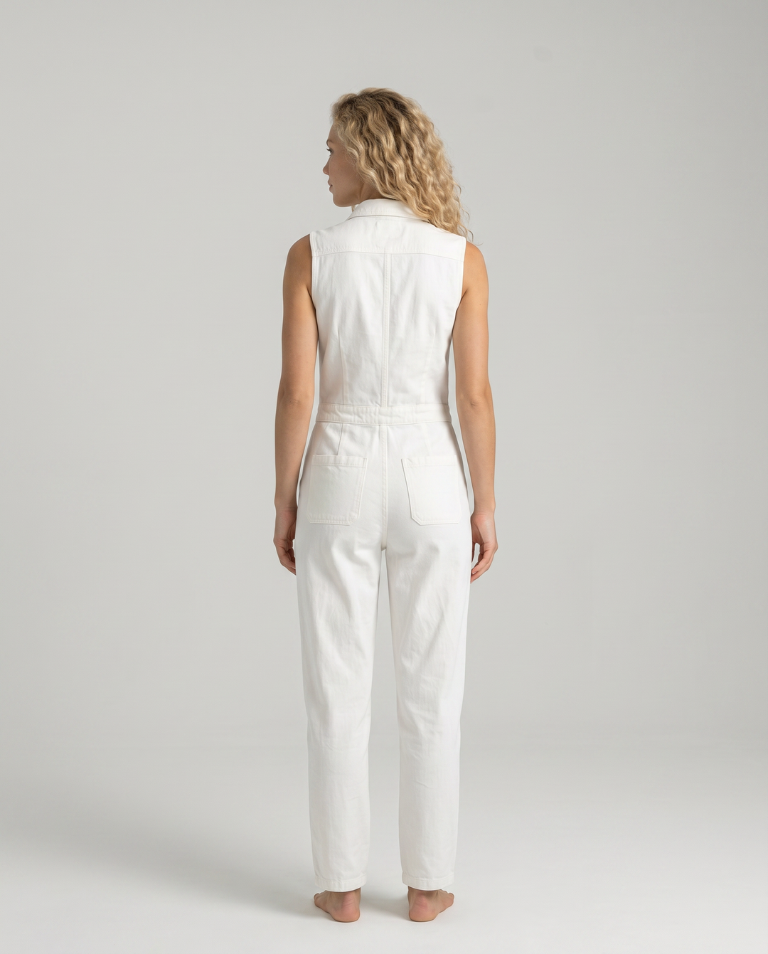 Fran | Sleeveless Single-Breasted Jumpsuit