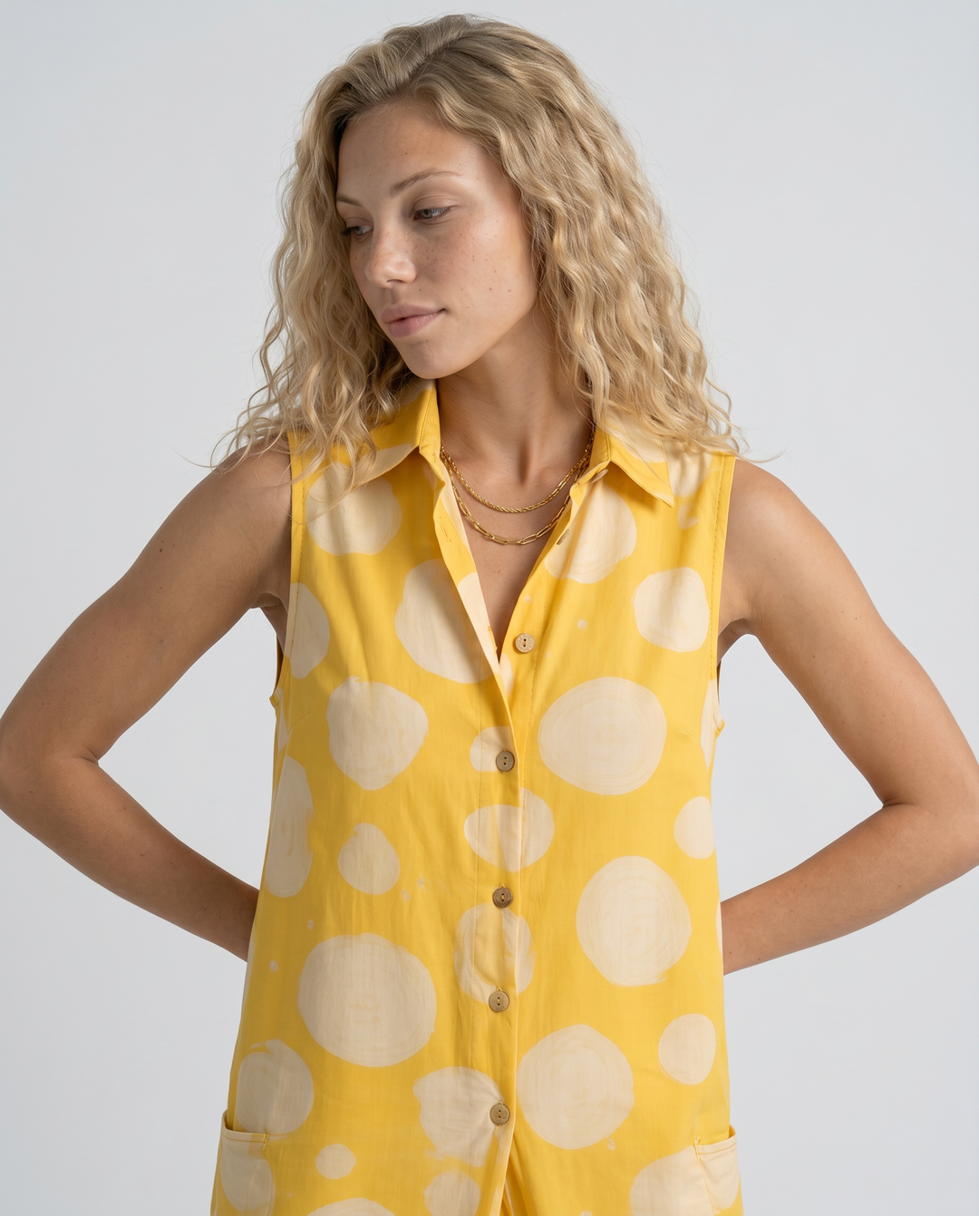 Benita | Polka Dot Wide-Leg Sleeveless Jumpsuit