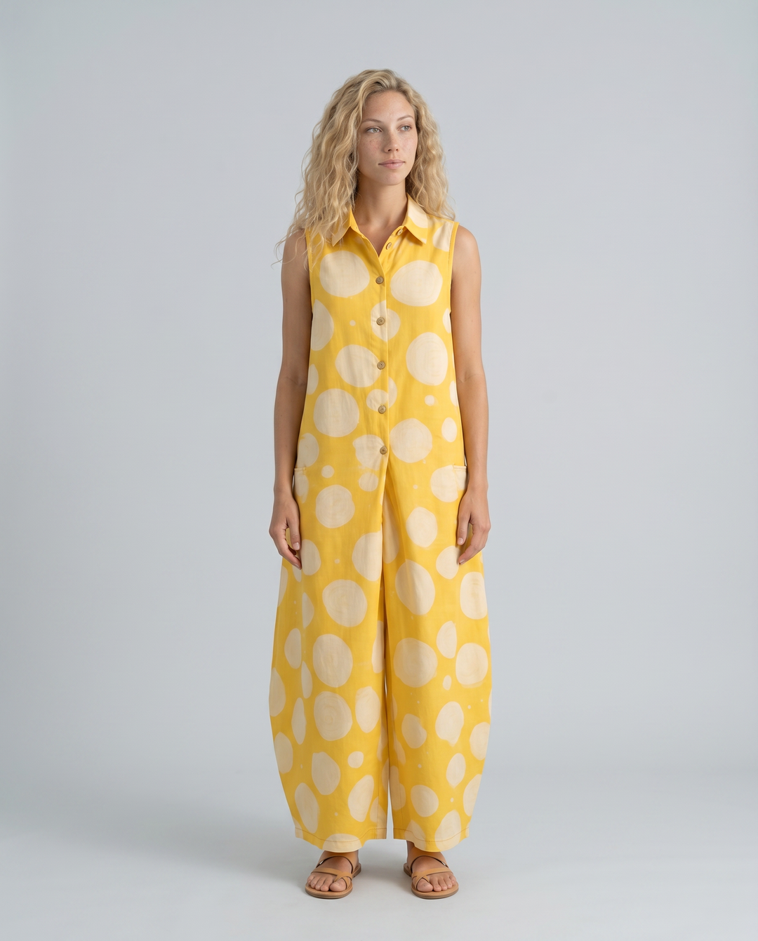 Benita | Polka Dot Wide-Leg Sleeveless Jumpsuit