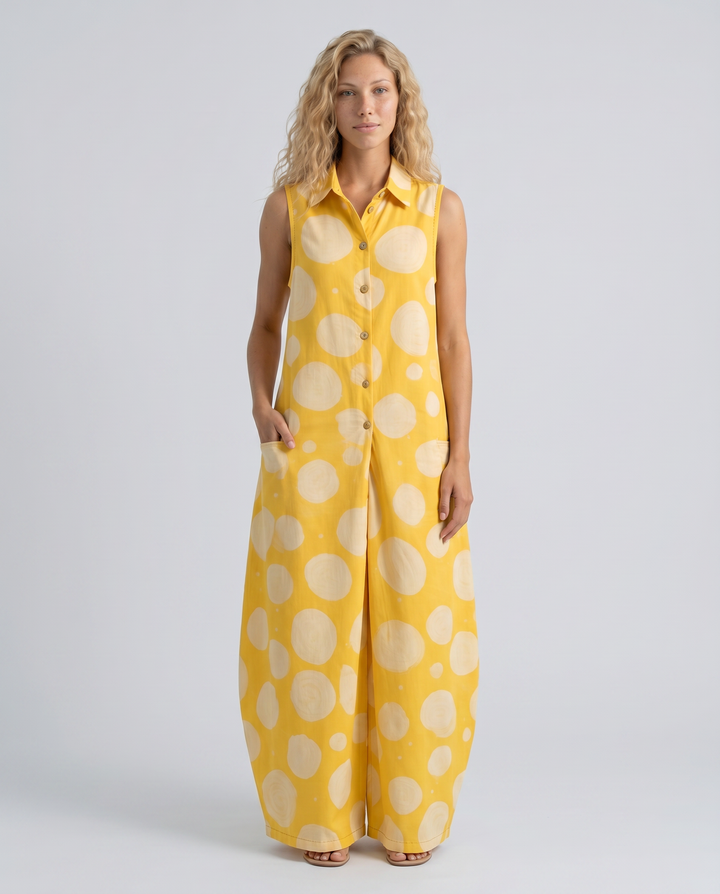 Benita | Polka Dot Wide-Leg Sleeveless Jumpsuit