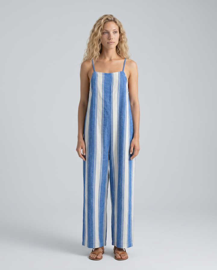 Kris | Striped Suspender Jumpsuit