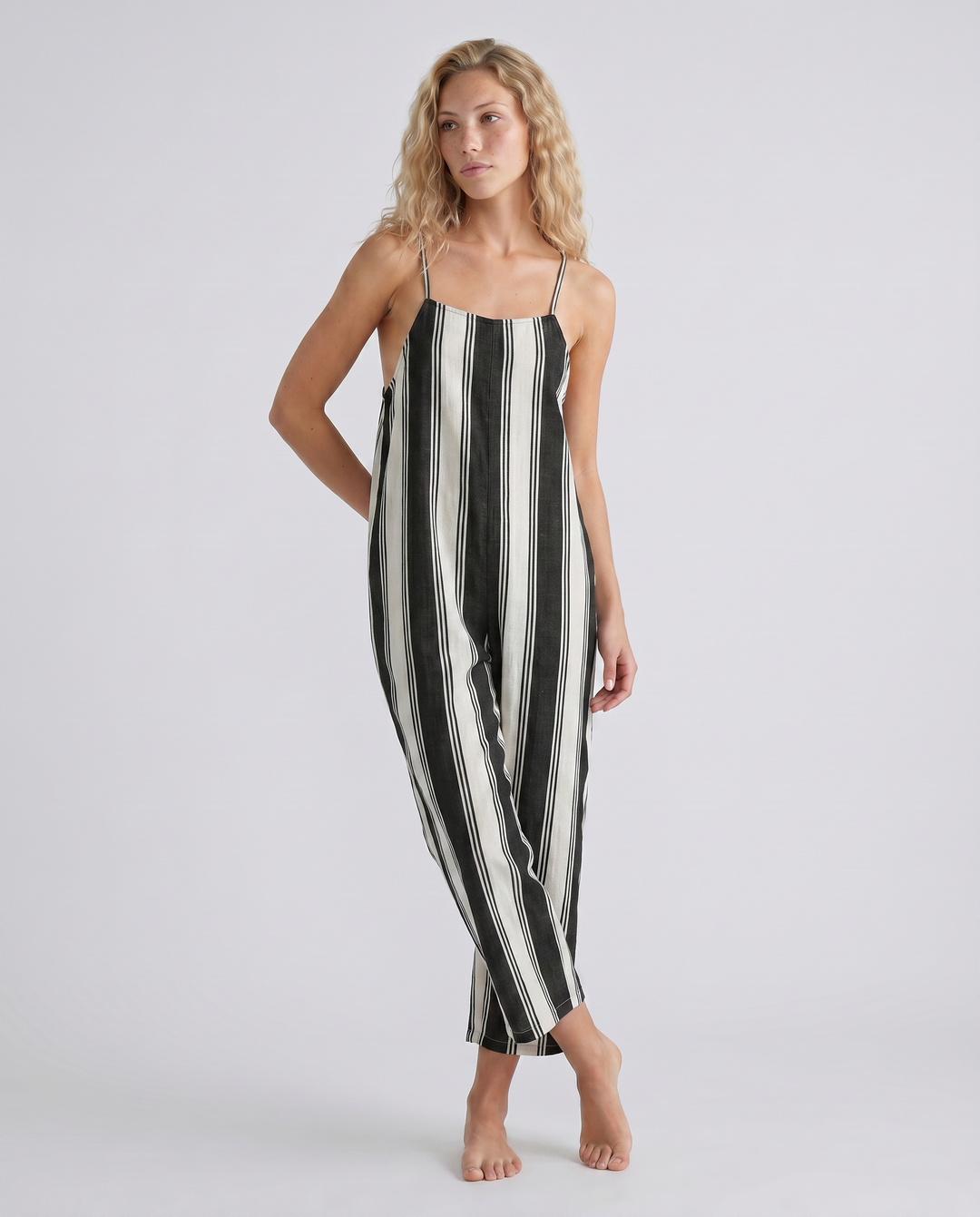 Kris | Striped Suspender Jumpsuit
