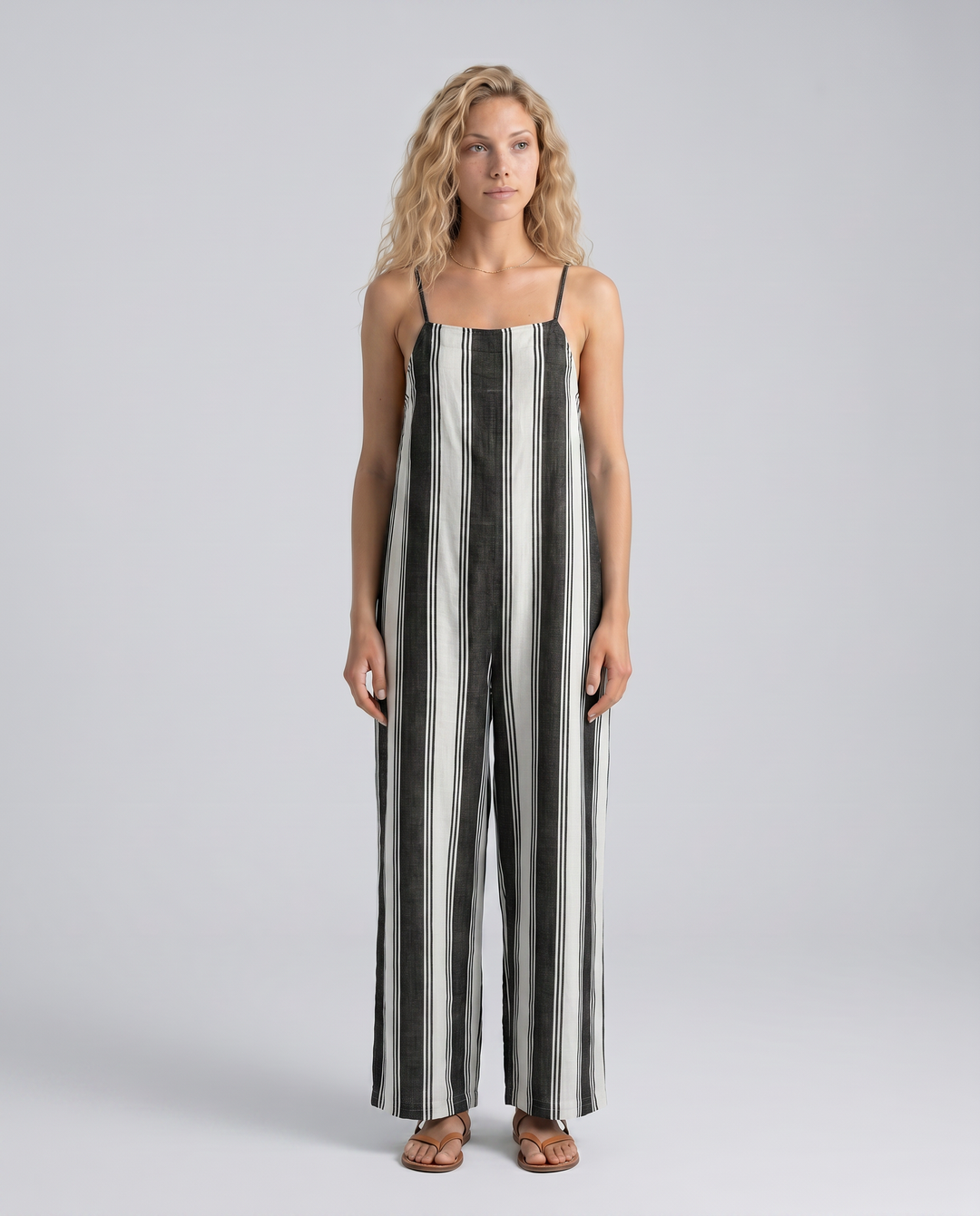 Kris | Striped Suspender Jumpsuit
