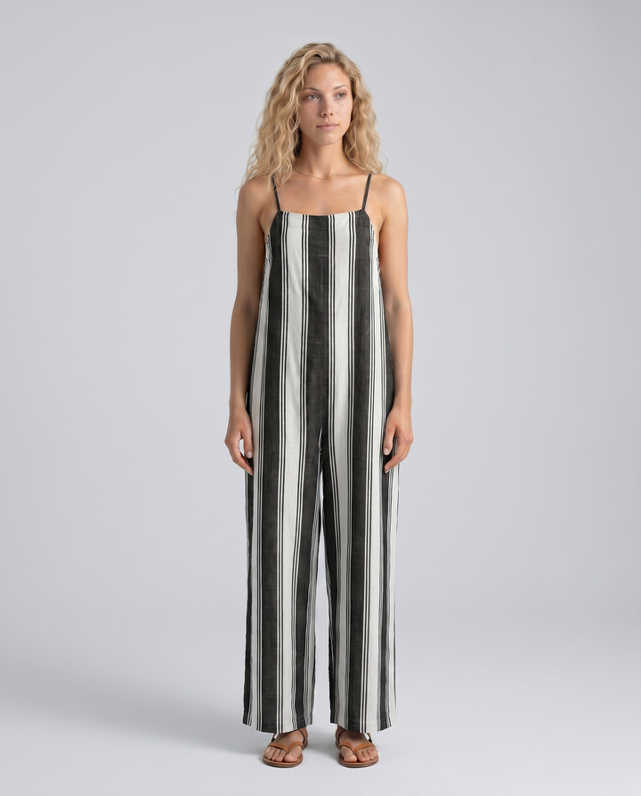Kris | Striped Suspender Jumpsuit