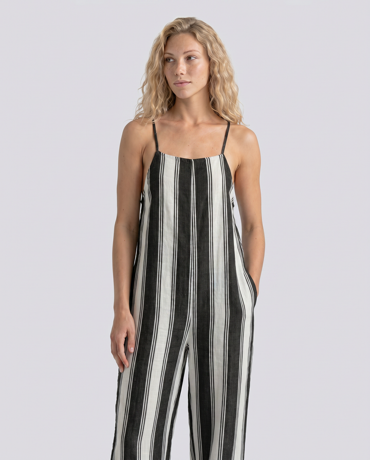 Kris | Striped Suspender Jumpsuit