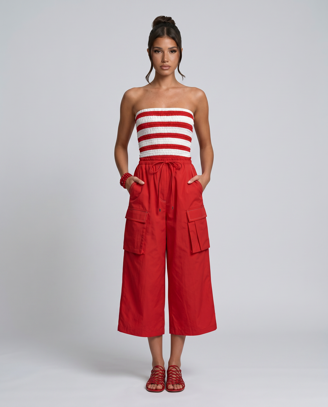 Ronda | Strapless Cropped Wide-Leg Jumpsuit