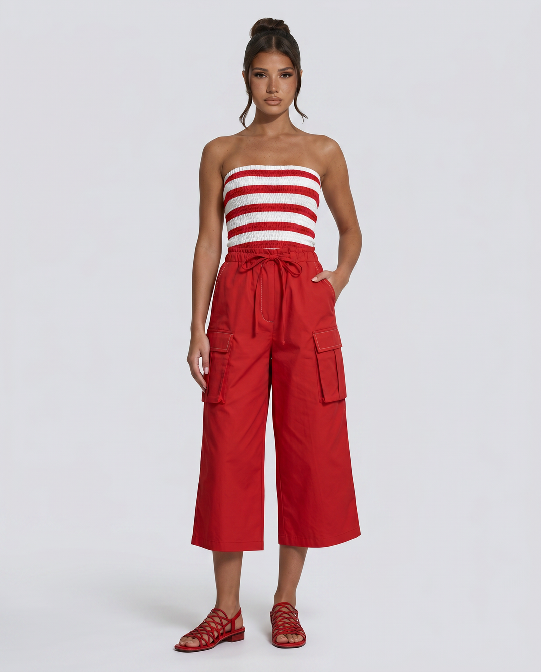 Ronda | Strapless Cropped Wide-Leg Jumpsuit