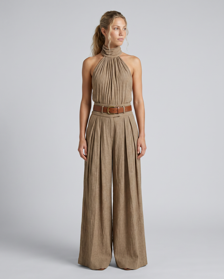 Kelsey | Halter Neck Wide-Leg Jumpsuit
