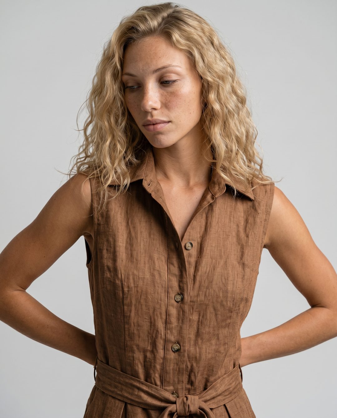 Cleo | Linen-Blend Culotte Jumpsuit