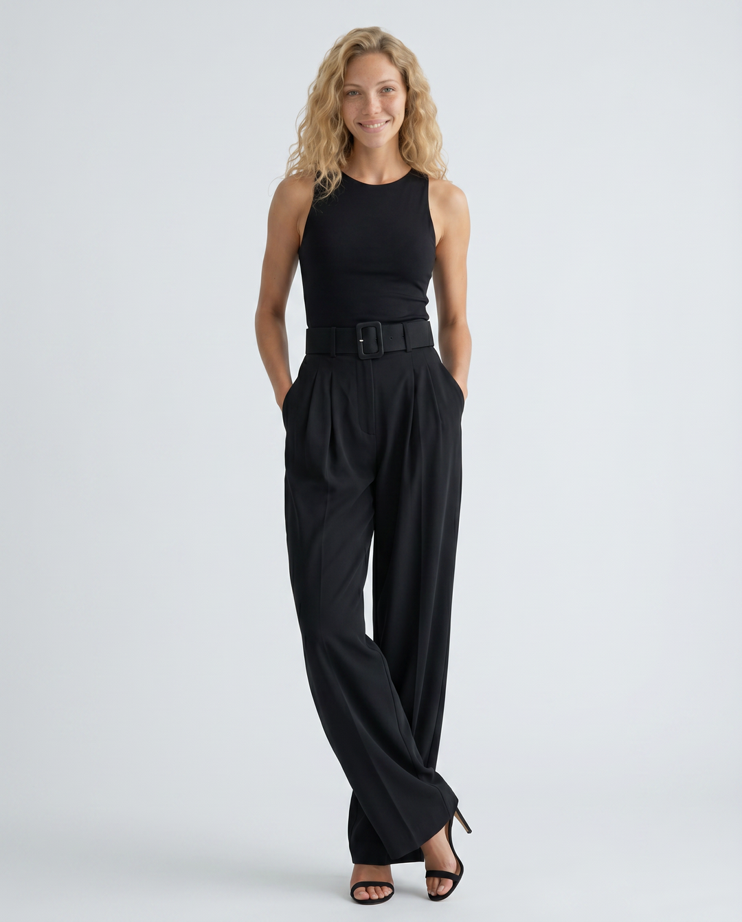 Letha | Draped Wide-Leg Trousers