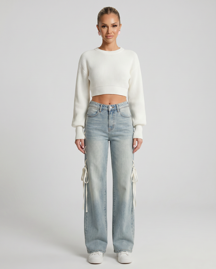 Ana | Wide-Leg Jeans with Side Lacing