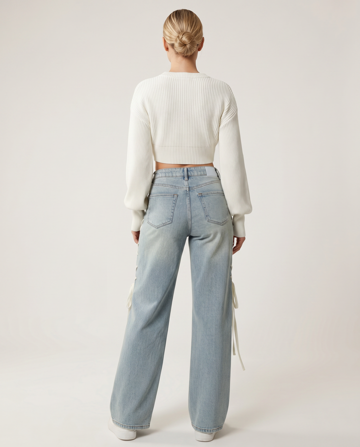 Ana | Wide-Leg Jeans with Side Lacing