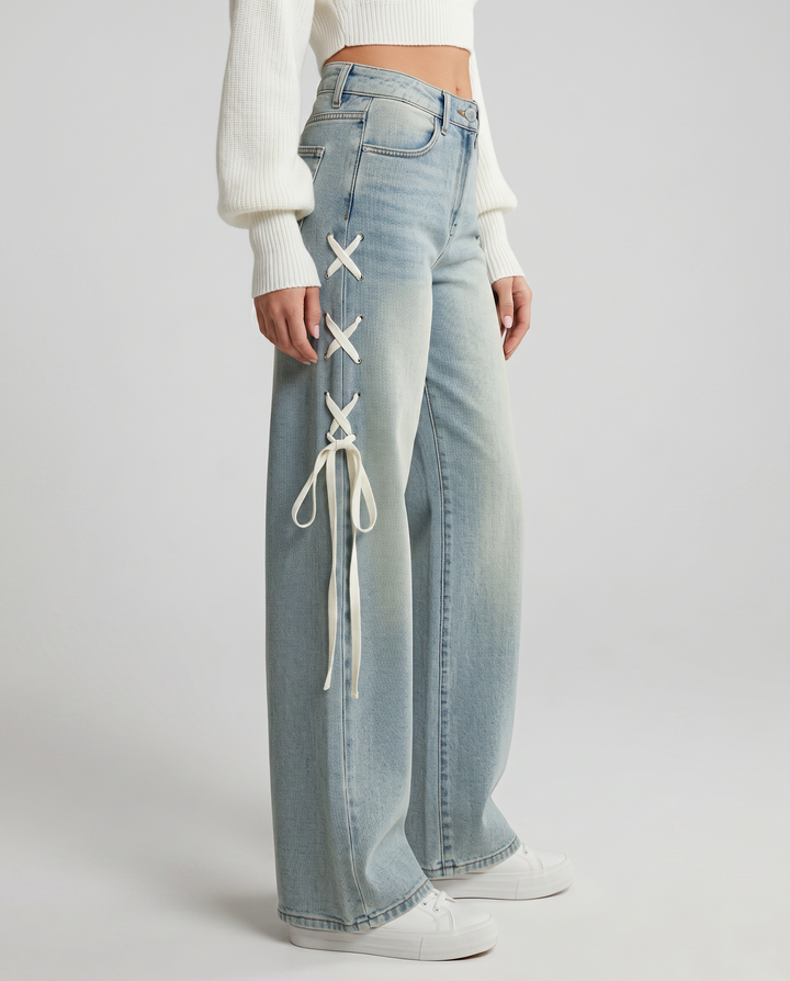 Ana | Wide-Leg Jeans with Side Lacing