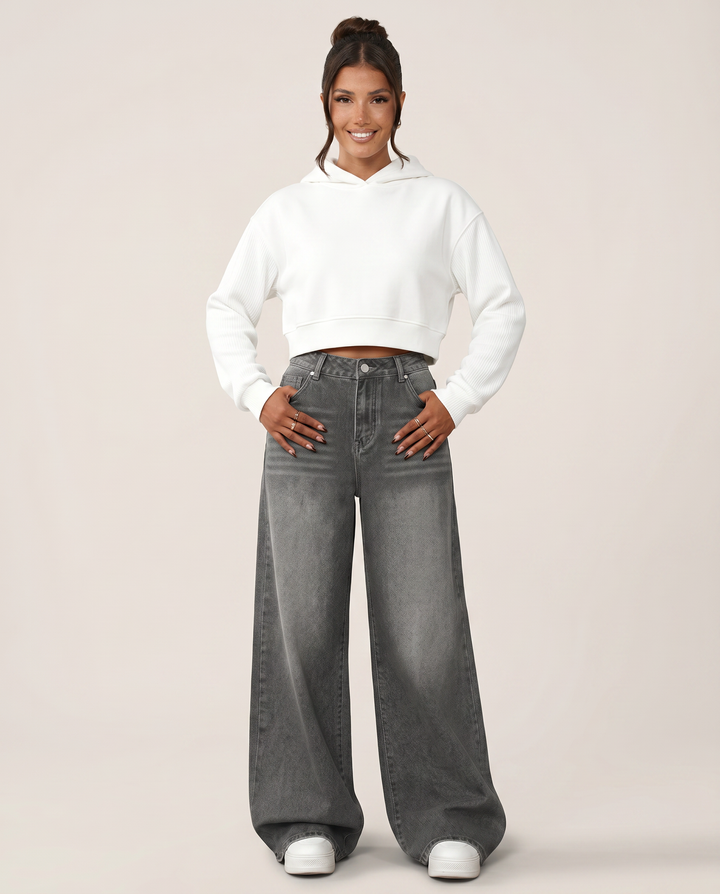 Tricia | Wide-Leg Jeans with Distressed Detail