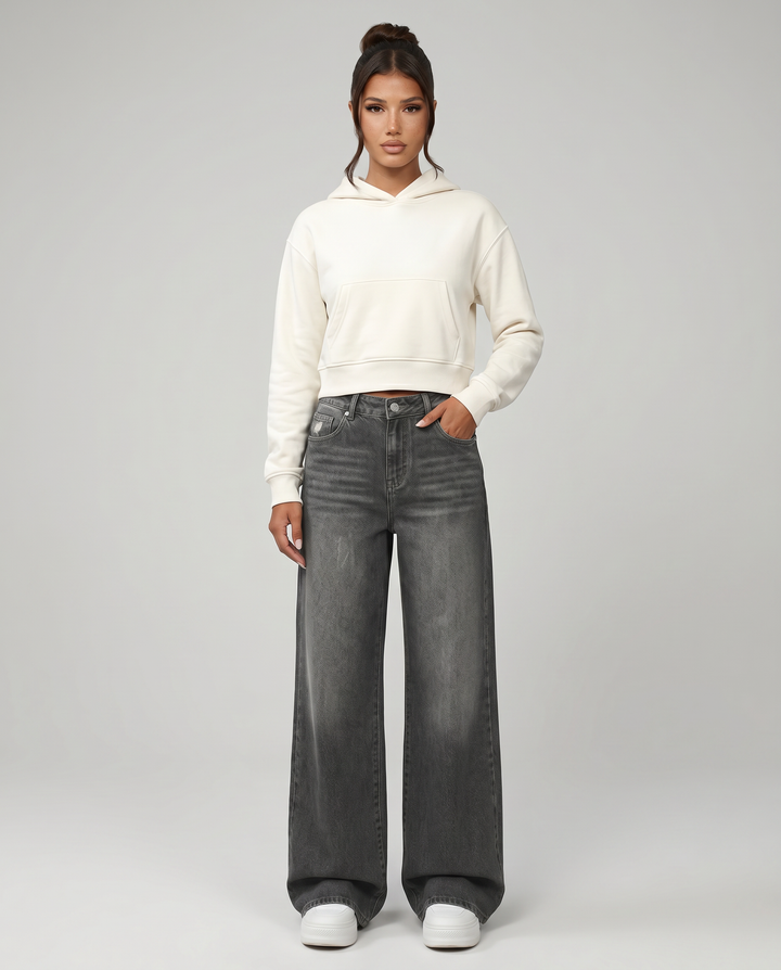 Tricia | Wide-Leg Jeans with Distressed Detail