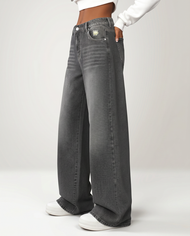 Tricia | Wide-Leg Jeans with Distressed Detail