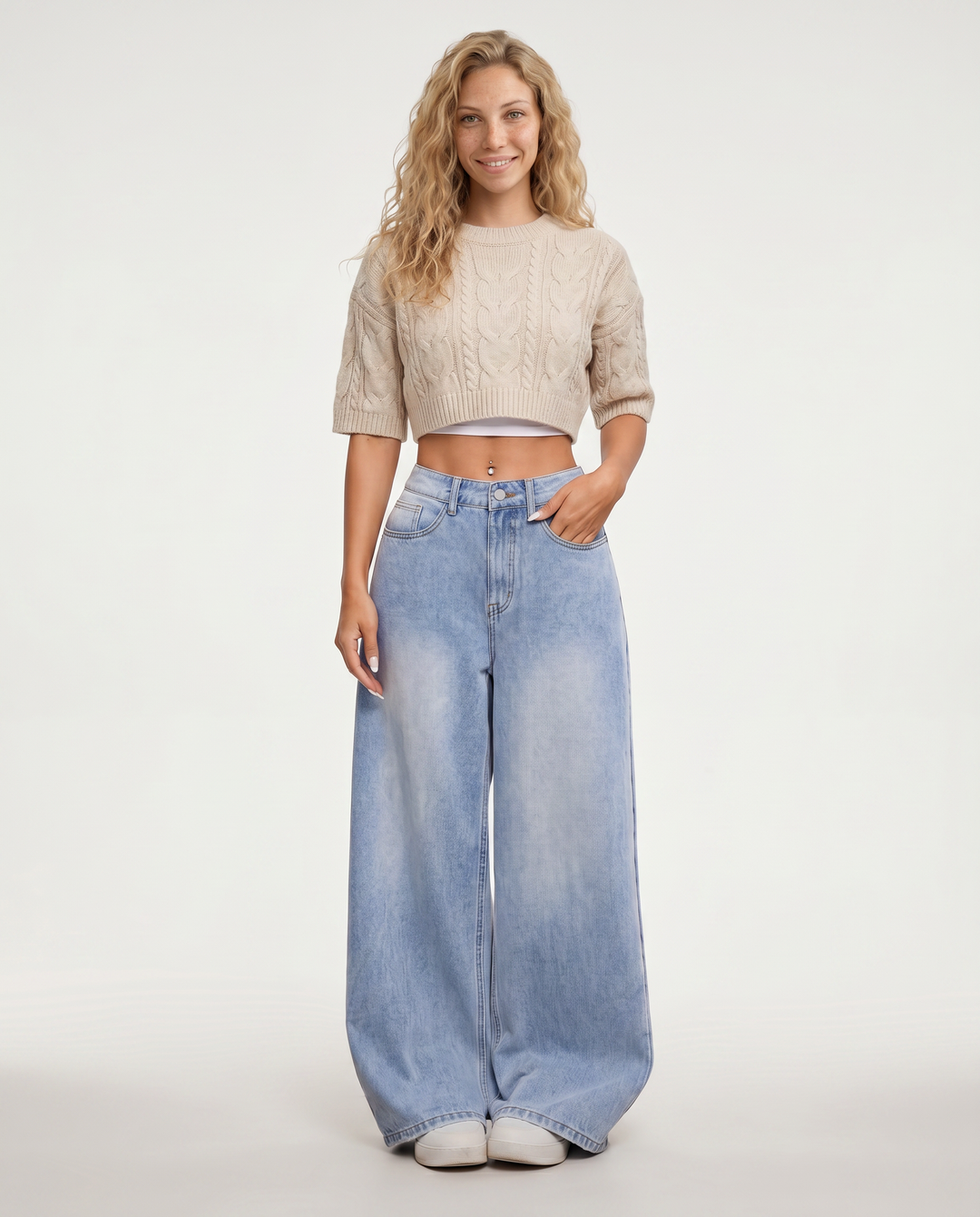 Luz | Wide-Leg Jeans with Front Pockets