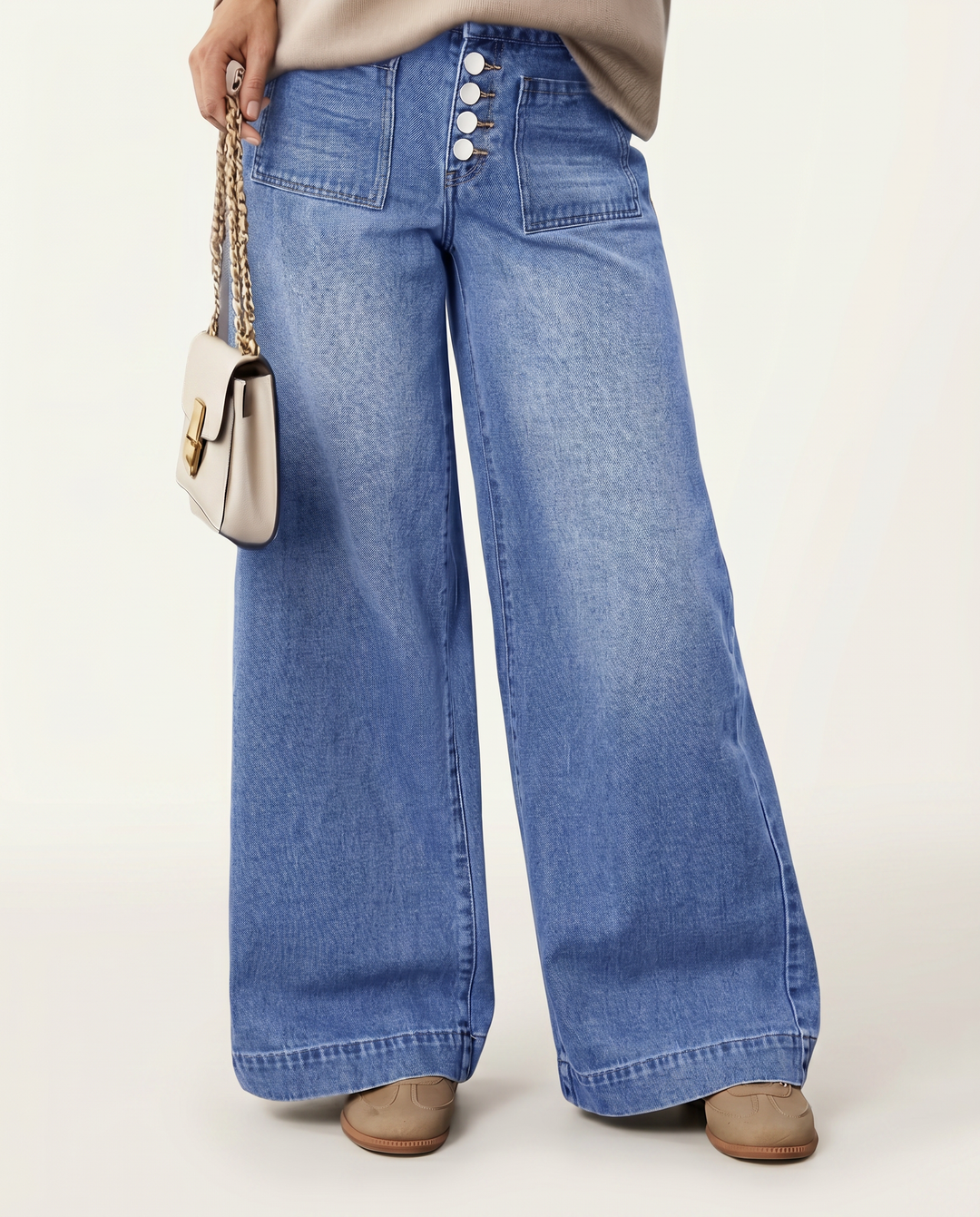 Marisol | Wide-Leg Jeans with Button Front