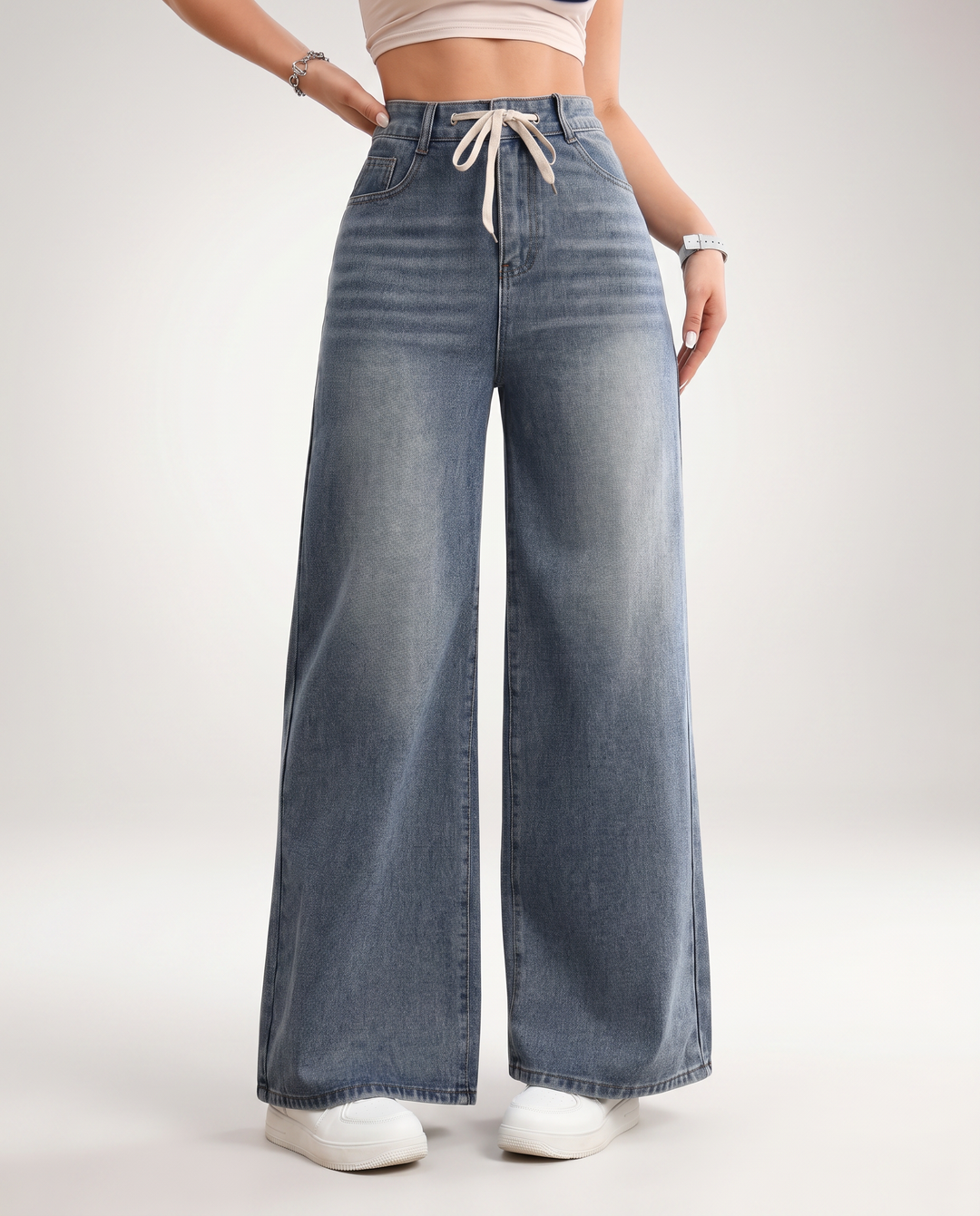 Lessie | Wide-Leg Jeans with Drawstring Waist