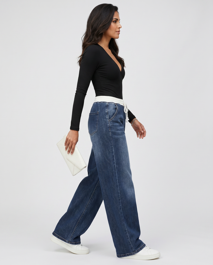 Rhea | Wide-Leg Jeans with Drawstring Waist